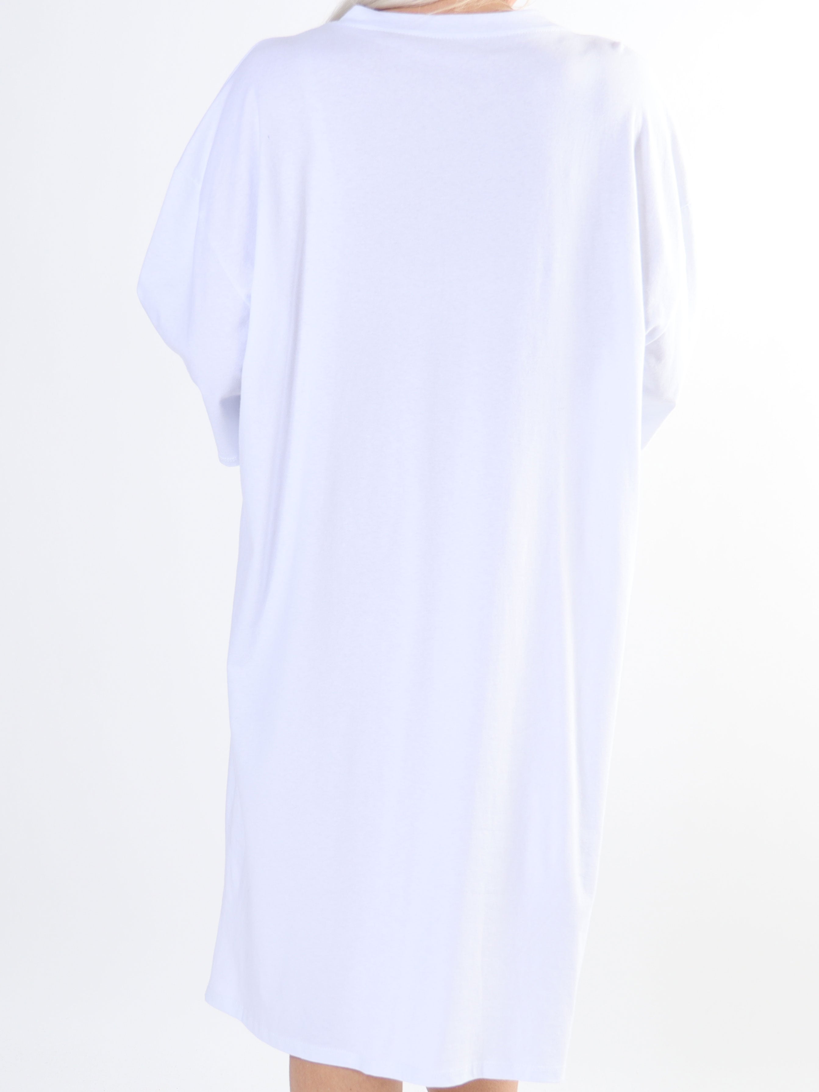 Love - T-shirtklänning i bomull med text och hjärtan